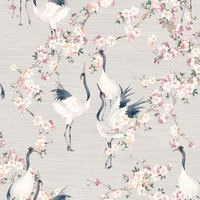 Blossom Crane Wallpaper Pink and Cream Arthouse 924800