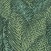 Martinique Leaf Textured Vinyl Wallpaper Green Erismann 10391-07