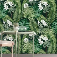 Eden Wallpaper Collection Isla Leaf Black Muriva M37804