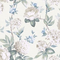 Keeka Floral Wallpaper Blue/Cream Arthouse 923802