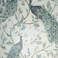 Keeka Peacock Wallpaper Blue / Neutral Arthouse 923708