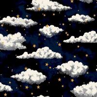 Stars and Clouds Wallpaper Navy Arthouse 923907