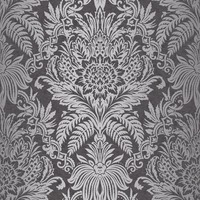 Crown Signature Damask Wallpaper Ebony M1065