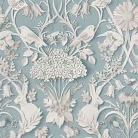 Dimensions Woodland Wallpaper Blue Fine Decor FD43605