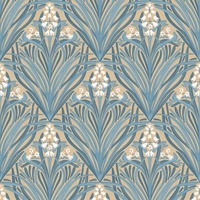 Elegance Bellflower Wallpaper Ochre / Green Muriva M66104