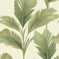 Kailani Leaf Wallpaper Sage Green / Cream Belgravia 59122