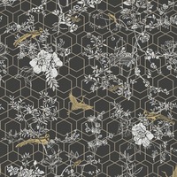 Lipsy Himara Wallpaper Charcoal / Gold Muriva 144071