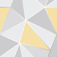 Apex Geometric Wallpaper Yellow and Grey Fine Decor FD41991