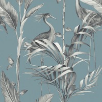 Azzurra Leaf Wallpaper Blue World of Wallpaper 9513