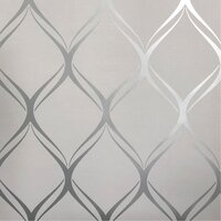 Clifton Wave Geometric Wallpaper Grey / Silver WOW41961