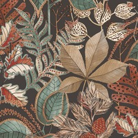 Eden Leaf Wallpaper Charcoal Grey Belgravia 3780