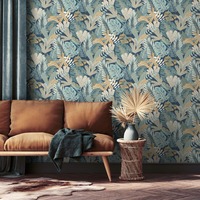 Eden Wallpaper Collection Khasi Jungle Blue Muriva M36901