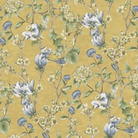 Floral Bird Trail Wallpaper Ochre Holden 13601