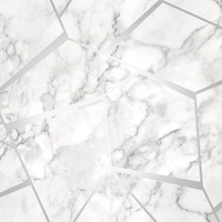 Fractal Geometric Marble Wallpaper Silver - Fine Decor FD42263