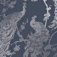 Glistening Peacock Wallpaper Navy Holden 12960