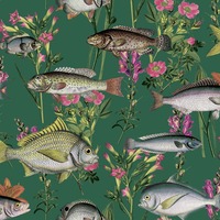 Lagoon Fish Wallpaper Green Holden 13060