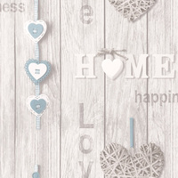 Love Your Home Wallpaper Blue Fine Decor FD41719