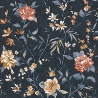 Oriental Trail Wallpaper Navy Holden 13820